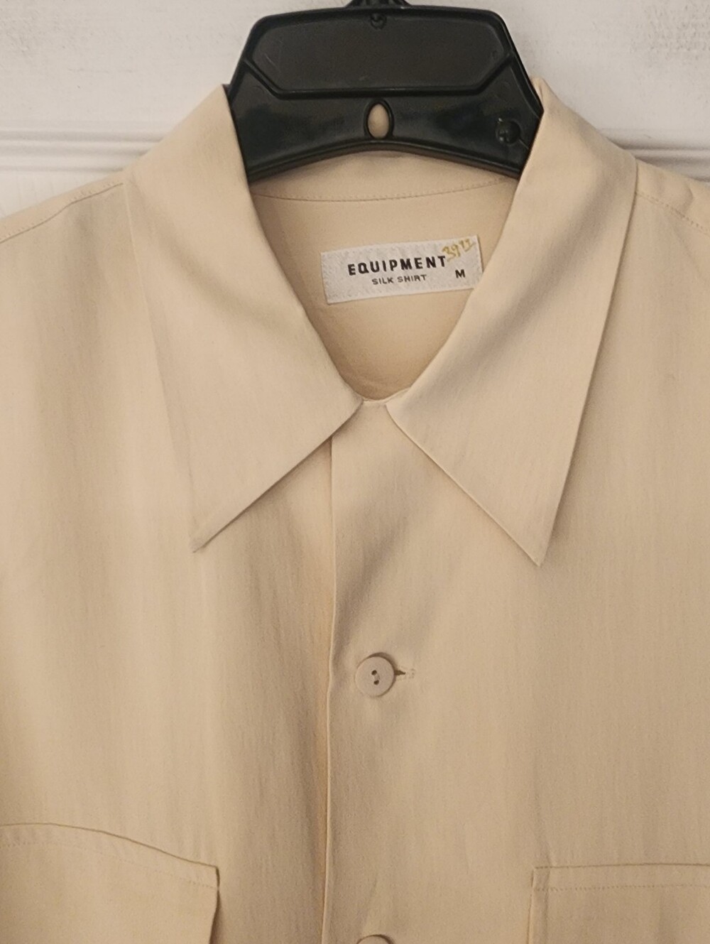EQUIPMENT HOMME Silk Dress Shirt In Cream/beige Size Medium - Picture 9 of 12